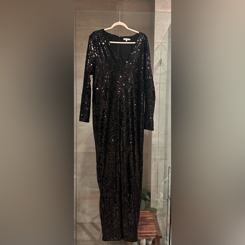 Good American Black Sequin jumpsuit